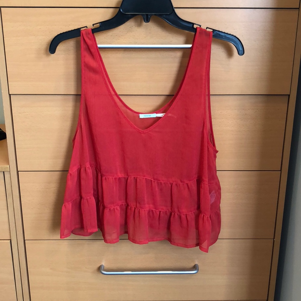 Kimchi blue Flowy sheer crop top